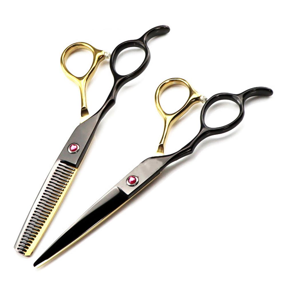 Ножницы для левой руки из стали 6 дюймов, золотые ножницы для стрижки волос, филировочные ножницы для парикмахера, парикмахерские ножницы