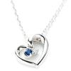 Wrapped Yondo Sea Necklace Pendant Open Heart Birthstone September Birthstone 4c Sapphire 111614121815 [Set item] 4℃ Women's