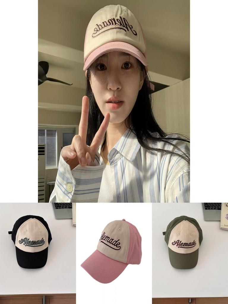 Fashionable Pink Baseball Cap For Women Summer Trendy Letter Embroidery Curved Brim Hat
