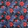 Ткань Cotton Flex темно-синего цвета с тропическим цветочным принтом, ткань с принтом, по ярдам, 40 дюймов