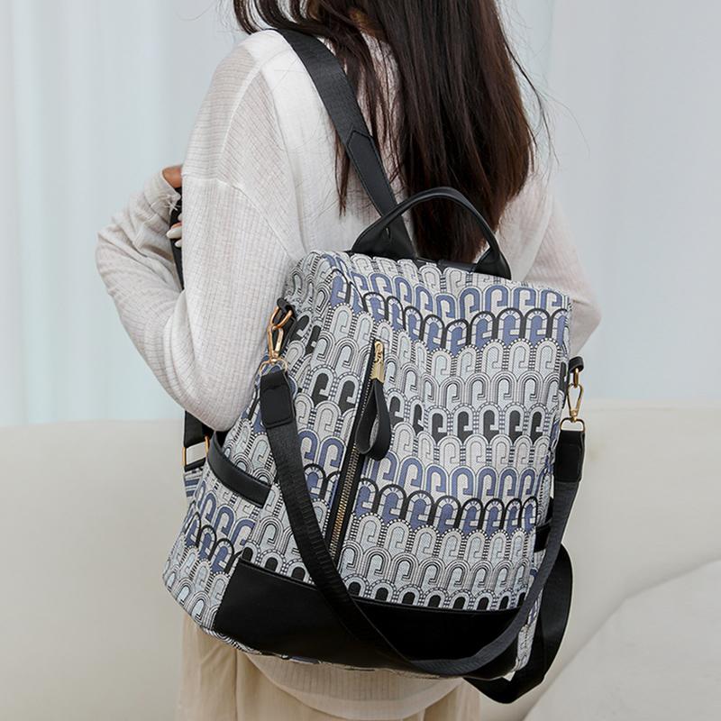 Рюкзак Anti-Theft, женский, большой емкости, мягкий кожаный рюкзак, контрастный цвет, многоцелевой, школьная сумка