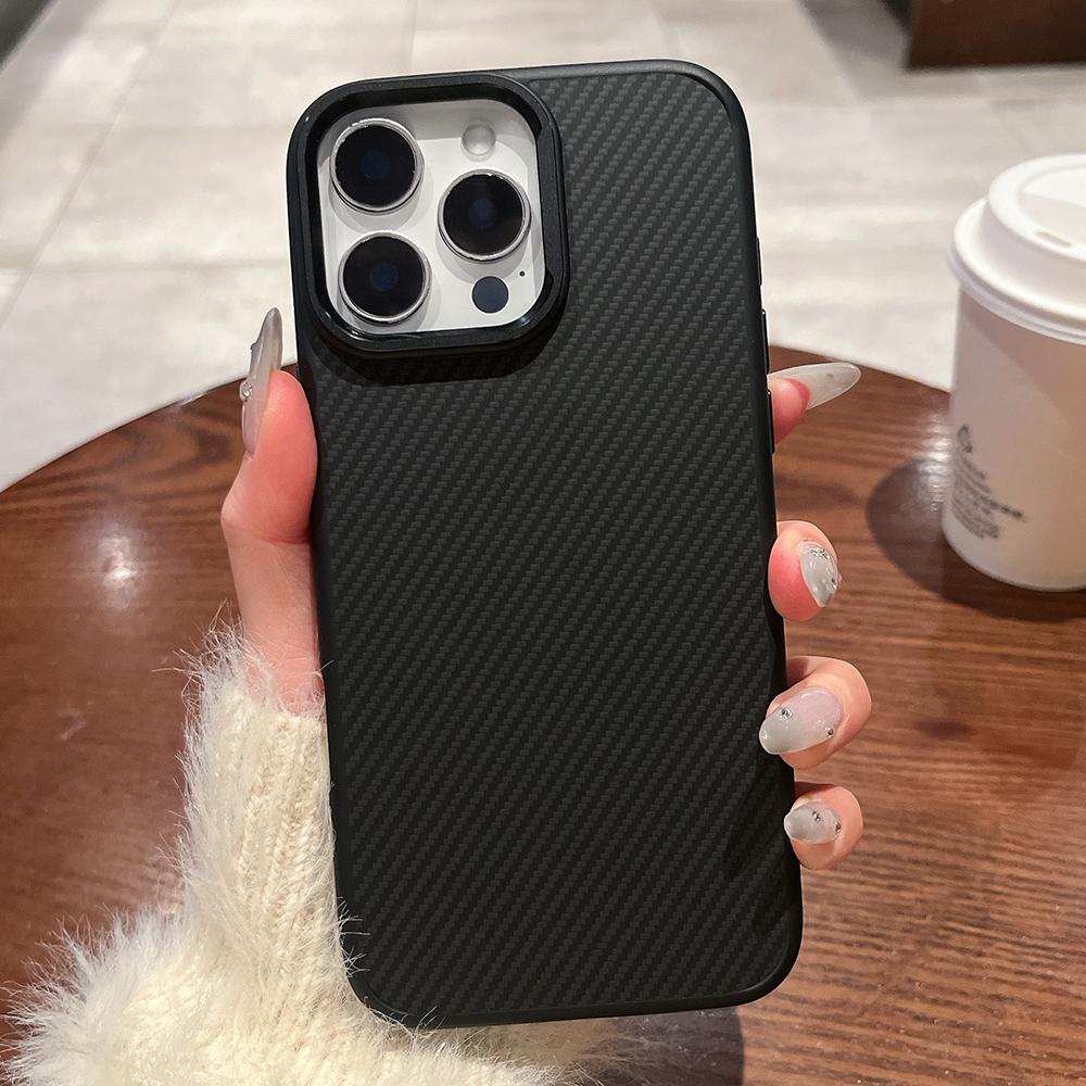 Чехол для iPhone 16 Pro, совместимый с MagSafe, из ПК + ТПУ, задняя крышка телефона, текстура из углеродного волокна