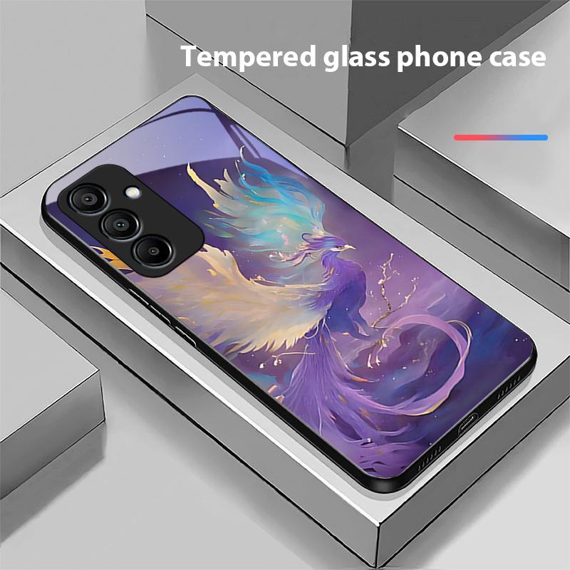 Чехол для телефона Fire Phoenix High Gear из закаленного стекла для Samsung Galaxy A15 5G 54 4G 51 50 24 35 90 71 12 51 53 52S 80 22 34 Черный