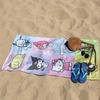 Sanrio Characters Beach Towel 2D Single Print Colorful Travel Accessory Absorbent Soft Adorable Cartoon-Themed Durable Beach Use