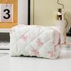 Large Capacity Cosmetic Organizer Bow Coin Purse New Quilted Makeup Bag  Women