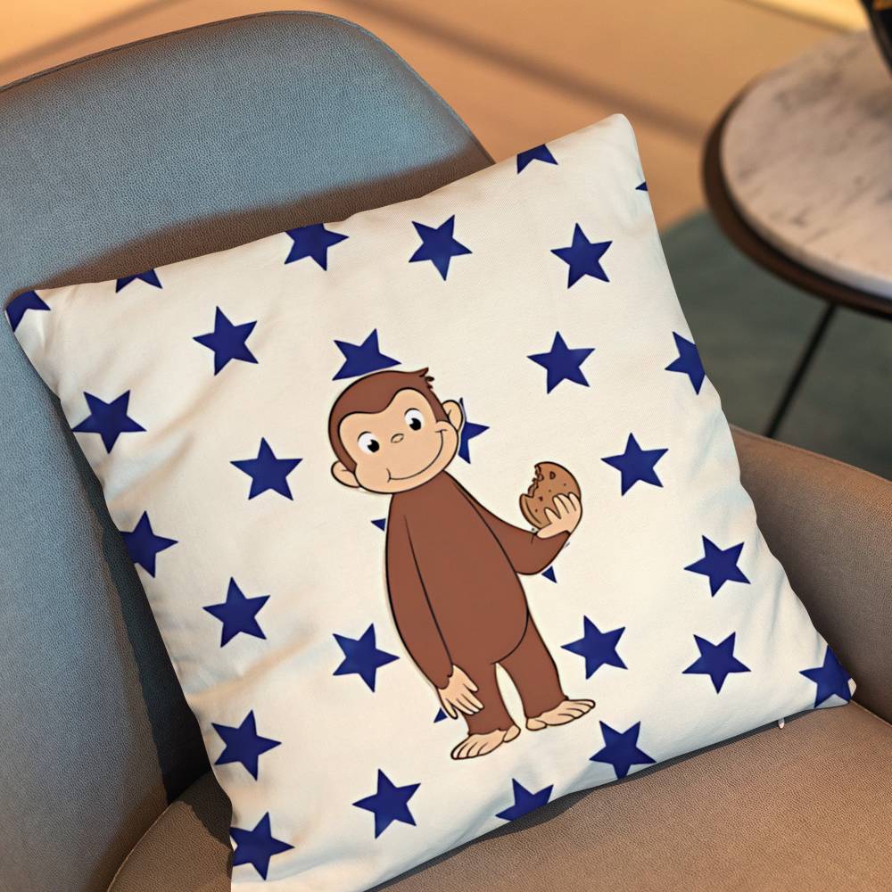 Monkey Curious Cute George Pillow Case Office Cushions Suitable For Sofa Car Bedroom Decorative Cushion Cover
