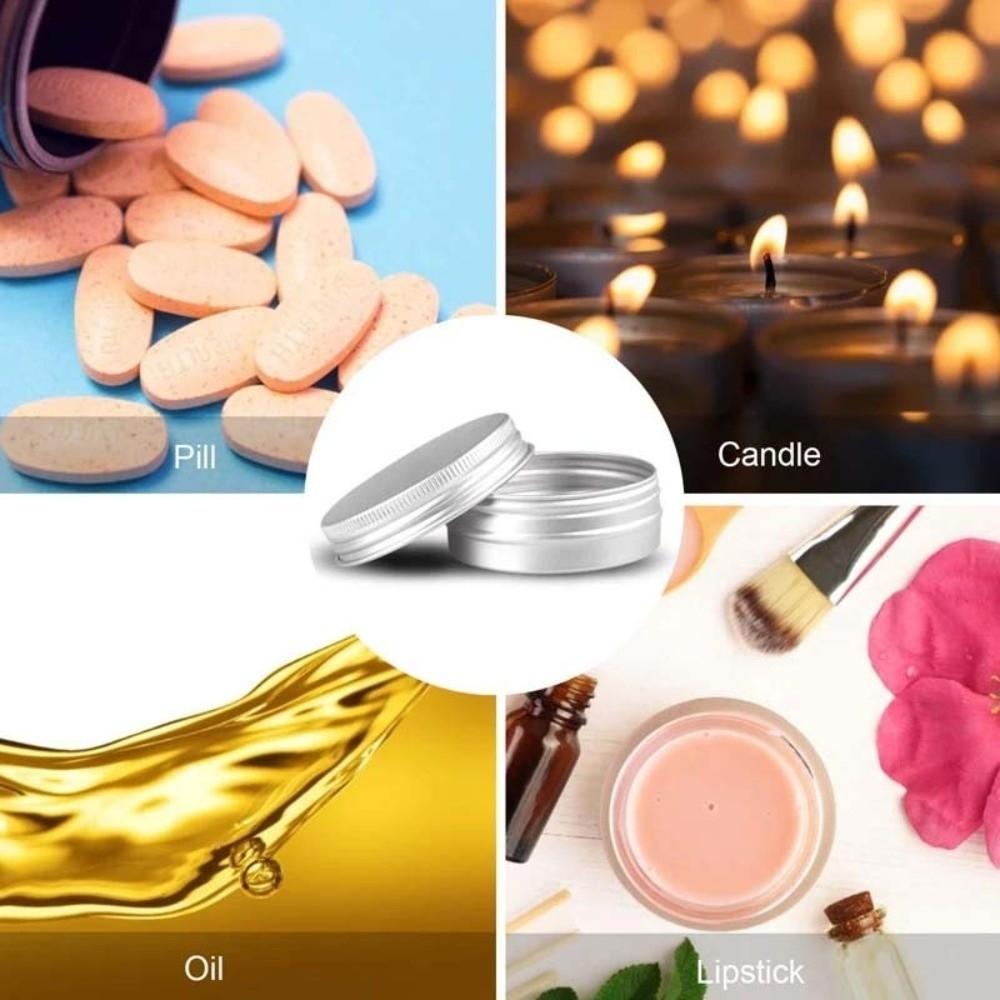 Новая круглая алюминиевая банка с завинчивающейся крышкой, вместимостью 50 мл, резьбовая алюминиевая коробка, вместимостью 80 мл, алюминиевый алюминиевый контейнер для свечей