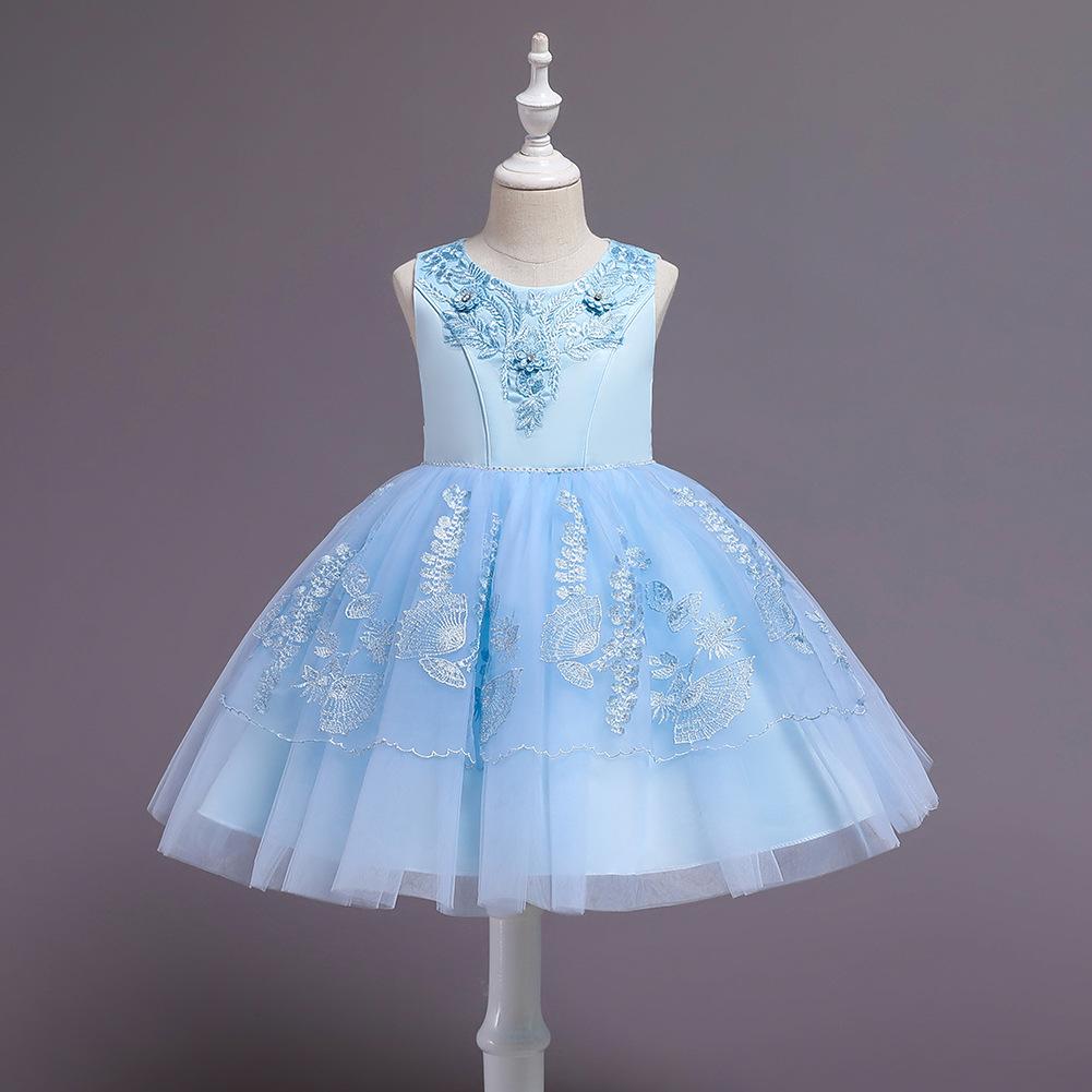 Children's Dresses Dresses Middle and Large Children Piano Performance Dresses Mesh Princess Tutu Girl's Dresses Birthday Evening Gowns