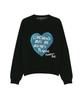 ADSB ANDERSSON BELL Девочки Сердце Сообщение Свитшот с Круглым Вырезом Atb1464W(черный)
