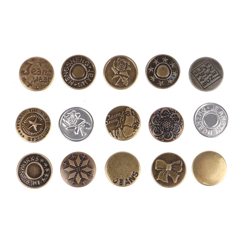 17Mm Jeans Snap Fastener Sewing-Free Button With Screw Pants Change Waist Size