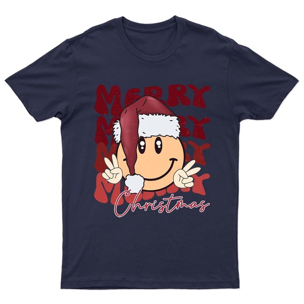 Merry Christmas Santa Hat TShirt Unisex Gift Retro Seasonal Funny Xmas Claus