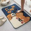 Thickened Cartoon Cashmere Foot Mat Bathroom Floor Mat Toilet Absorbent Non-slip Mat Washroom Wear and Dirty Floor Mat