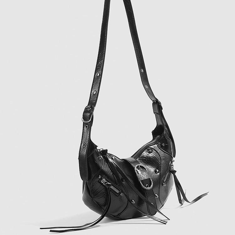 2025 Новая женская сумка большой вместимости, мотоциклетная подмышечная сумка, высококлассный модный нишевый дизайн, сумка через плечо на одном плече