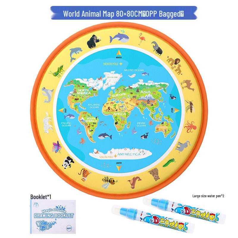 Волшебный коврик для рисования водой - 100×80см Цветное одеяло для рисования и письма для детей