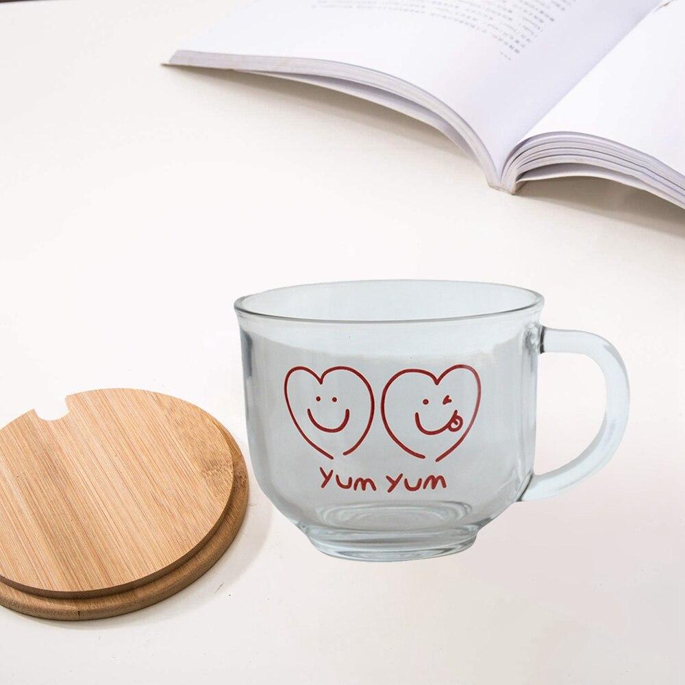 Стеклянная чашка большой емкости Милая мультяшная чашка для завтрака с молоком и овсянкой