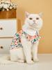 Цветочное платье для питомца с белым воротником, Милый наряд для щенка, Одежда для собачки с оборками, Модная одежда для маленькой собаки, Сладкая одежда для питомца