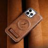 Подходит для чехлов для телефонов Apple 16promax, Магнитная подставка для iPhone15, 14 Противоударный, 13 Гальванизированный, 12 Кожаные чехлы для бизнеса
