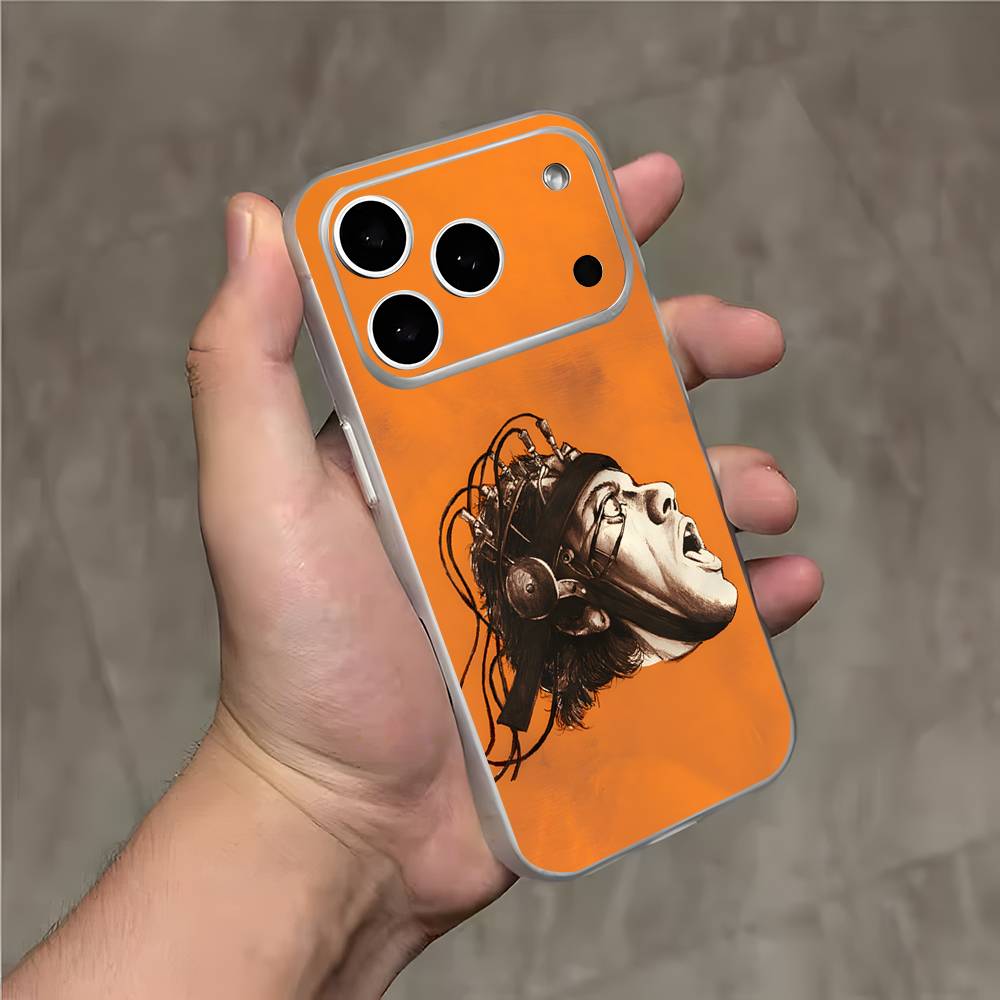 Прозрачный белый чехол для телефона C-Clockwork O-Orange для iPhone 17,16,15,14,13,12,11,Pro,Max,Plus Магнитная беспроводная зарядка