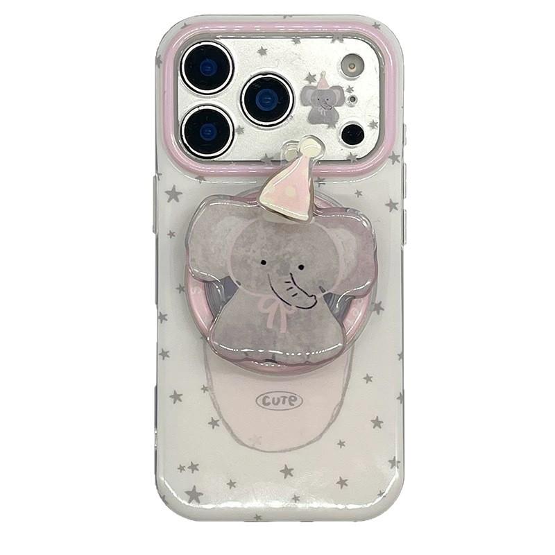 Милая розовая шапка-звезда слоненок магнитный держатель для iphone11Promax iPhone 11 чехол для мобильного телефона 11 двойной слой