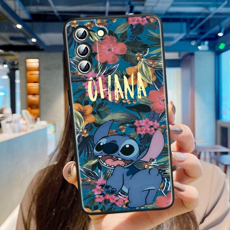 Чехол для телефона Stitch Cartoon Cute для Samsung Galaxy S24 S23 S22 S21 S20 FE S10 S10E Plus Ultra Pro Lite 5G Black TPU