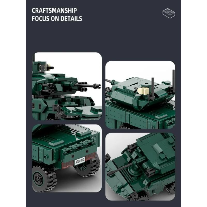 381 деталь EBRC Jaguar Военный Конструктор Армейский Бронированный Транспорт Ракетная Установка Модель Строительные Игрушки Для Детей
