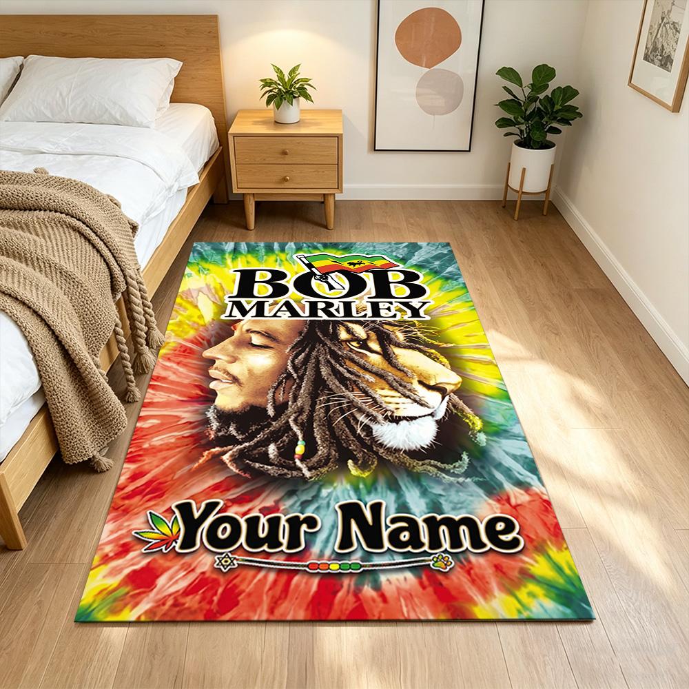 Bob Marley Customized Name Area Rug Design for Game Room Balcony Dining Room Bedrooms Antislip Carpet Office home decor