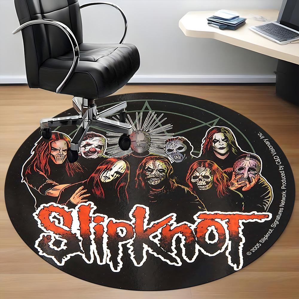 1 шт. Ковер с символикой группы Slipknot, Круглый, Нескользящий, Прочный, Большого размера, Офисный ковер, Подходит для офиса,yy250908027