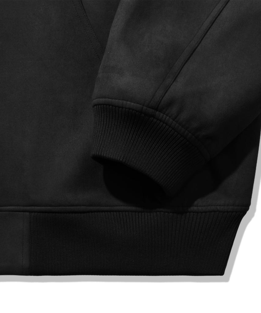 Толстовка на молнии с замшевой нашивкой Trillion Leather Patch_Черная
