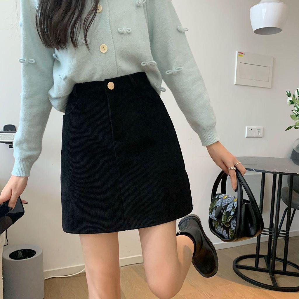 Corduroy A-Line High Waist Skirt - Women's Plus Size, Autumn/Winter 2022 Trend