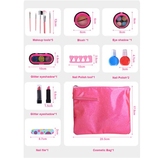 12 Pc Kids Makeup Set Washable Makeup For Girls Makeup Toys Girls Princess Dress Up Cosmetics With Stylish Bag