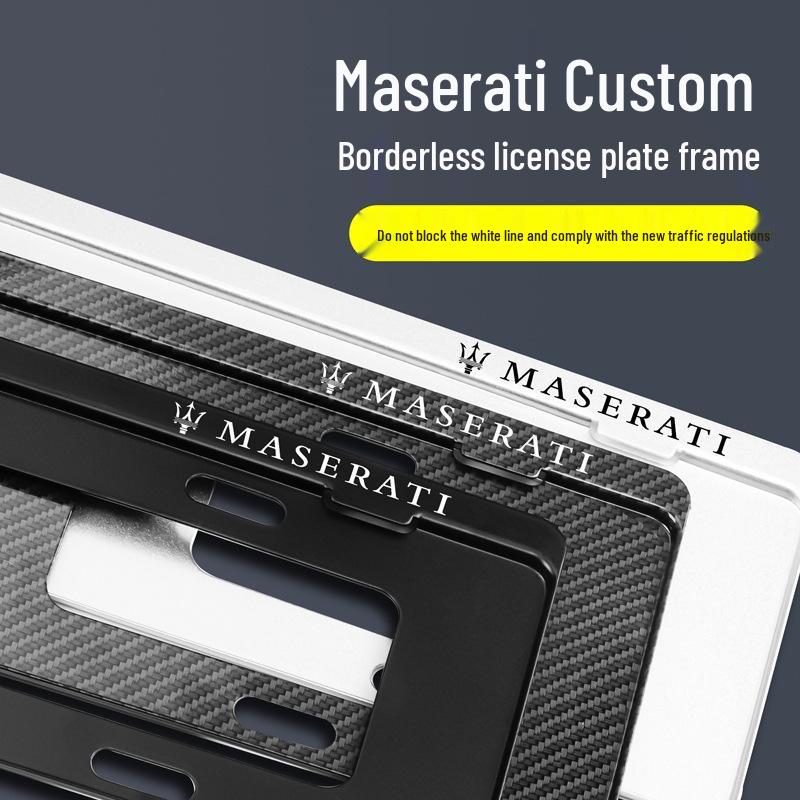 Maserati License Plate Frame for Levante & Ghibli - Complies with New Traffic Regulations