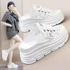 Breathable Women's Shoes with Hollowed Out Thick Sole, Large Size, Increased Height Inside, Woven Surface, Casual Shoes for Women, Sandals