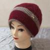 Шерстяная шапка, женская ворсовая шапка, осенне-зимняя толстая двухслойная теплая вязаная шапка