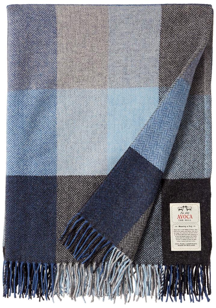 Avoca Lambswool Throw Knee Denim Standard Size Scarf,