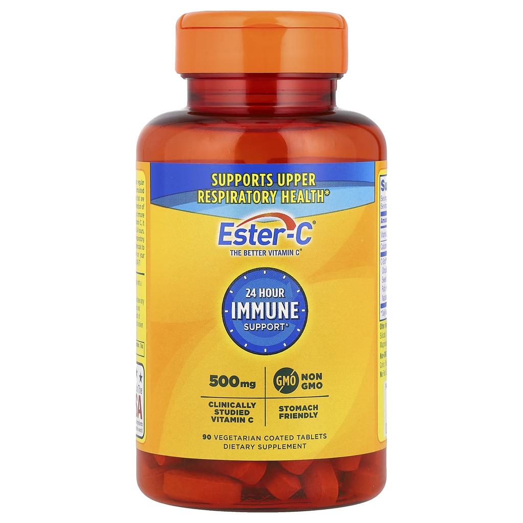 24 Hour Immune Support, 1,000Mg, Veggie Coated Tablets, 90 Tablets (500Mg per Tablet)