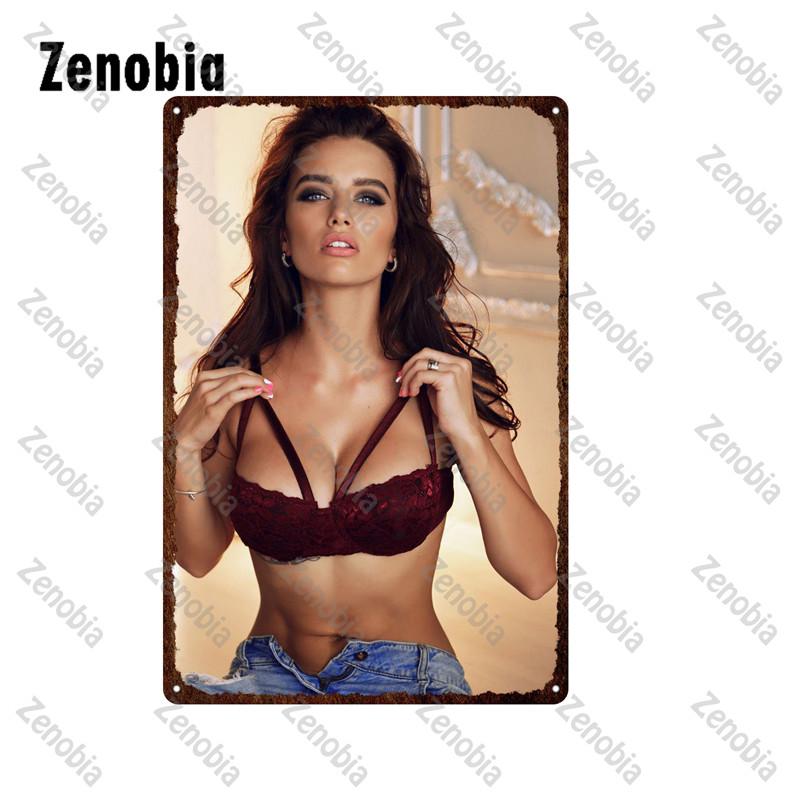 Сексуальная девушка металлический знак нижнее белье модель грудь и ягодицы металлический плакат черные чулки женщина декоративная жестяная пластина домашний декор