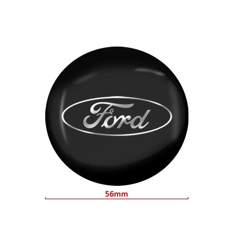 Новая автомобильная наклейка 2026 года для Ford 4 шт. Наклейка на центральную заглушку ступицы колеса автомобиля Логотип Наклейка на колесо для Ford Kuga Focus Fiesta Ecosport Mondeo