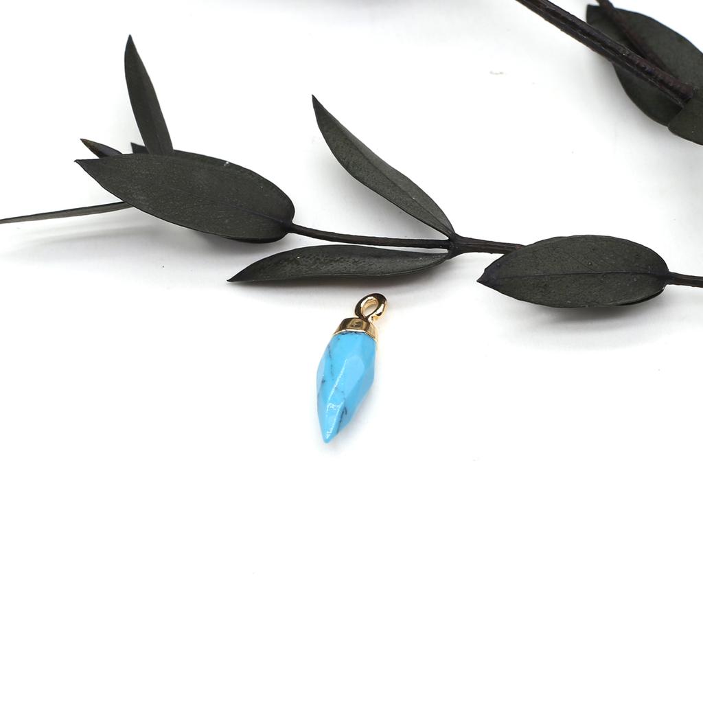 1шт граненый натуральный камень конус кулон маленький кристалл розовый кварц сплав подвески для изготовления ювелирных изделий DIY ожерелье серьги аксессуары 6x19 мм