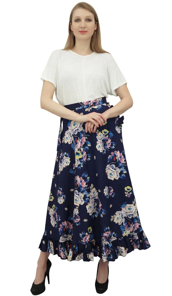 Phagun Женская накидка Magic с цветочным принтом и хлопковым поясом и оборками