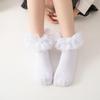 Children's Dance Socks - Pure Cotton Lace Socks for Girls, Black & White Latin Dance Styles for Spring & Autumn