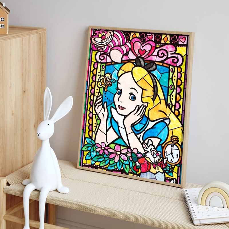 Disney Алмазная живопись 'Алиса в Стране чудес' Витраж Милый DIY Мозаика из страз Набор для вышивания крестиком Вышивка Подарок Декор для дома