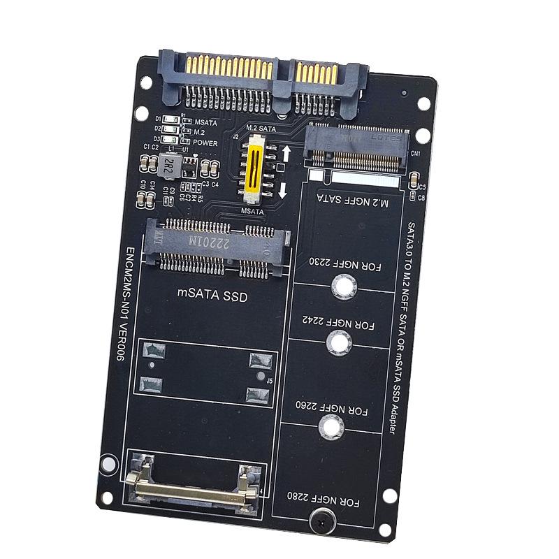 Адаптерная карта NGFF/MSATA на SATA3 для SSD M.2 KEY B-M к интерфейсу 6G