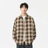 Autumn Long-sleeved Plaid Shirt Men's and Women's Korean Version Loose Casual Jacket Couple Versatile Shirt