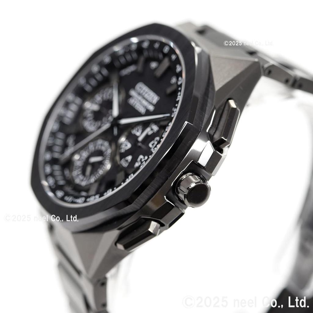 Часы Citizen Attesa Satellite Ceramic Black Titanium, Питание от света, Eco-Drive, GPS, Радиоуправление, Водонепроницаемые, Черные, Безель, Серия, CC4105-69E,