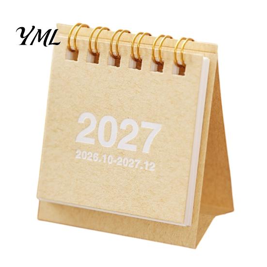 Compact Table Calendar for Home Mini Desk 2026-2027, Oct 2026 to Dec 2027 Standing Flip Small Portable Desktop Ornament Calendar, 14 Monthly