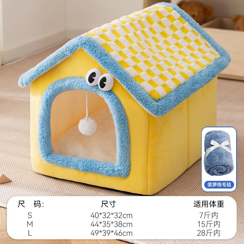 Cat house cat nest autumn and winter warm closed door curtain pet house dog house cat villa cat nest