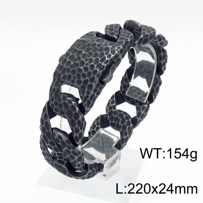 European And American Retro Boiled Black -Knocking Titanium Steel Men 'S Bracelet