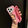 Для iPhone 16 15 14 13 12 11 Pro Max Plus чехол для телефона 3D милая мультяшная игрушка в виде сосиски с ремешком на руку мягкий чехол