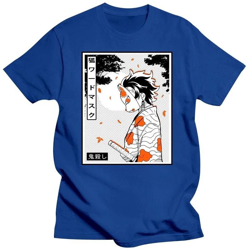 Футболка Kimetsu No Yaiba с изображением демона, рассекающего демонов, мужские хлопковые футболки, футболки с аниме-мангой, с коротким рукавом, модная уличная футболка большого размера