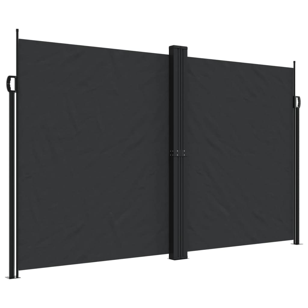 Retractable Side Awning Black 200 x 600 cm